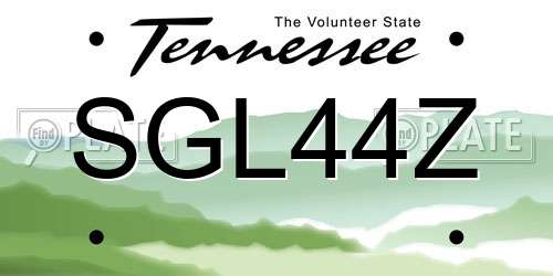 SGL44Z Tennessee License Plate