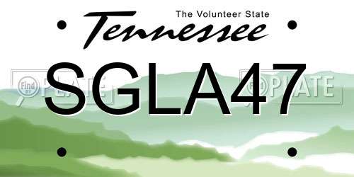 SGLA47 Tennessee License Plate