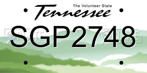 SGP2748 Tennessee License Plate