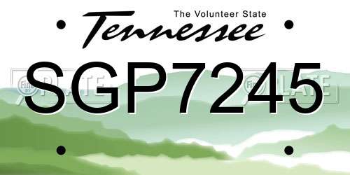 SGP7245 Tennessee License Plate