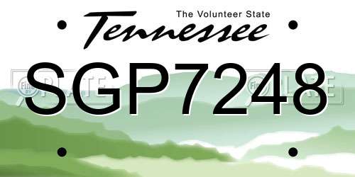 SGP7248 Tennessee License Plate