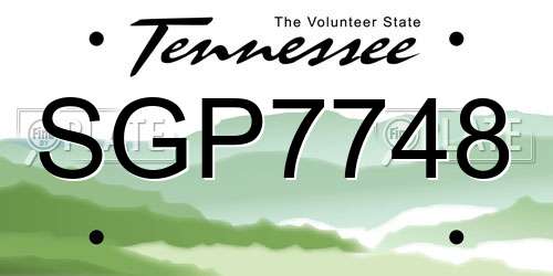 SGP7748 Tennessee License Plate