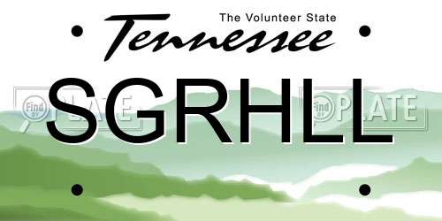 SGRHLL Tennessee License Plate