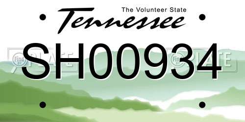 SH00934 Tennessee License Plate