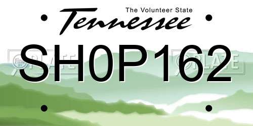 SH0P162 Tennessee License Plate