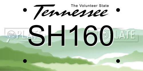 SH160 Tennessee License Plate