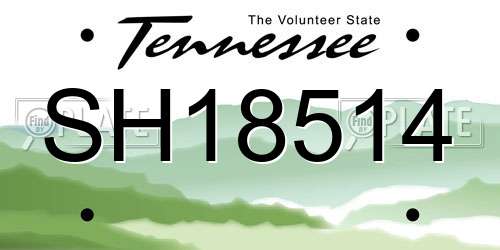 SH18514 Tennessee License Plate