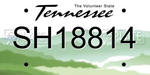 SH18814 Tennessee License Plate