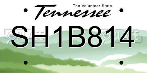 SH1B814 Tennessee License Plate