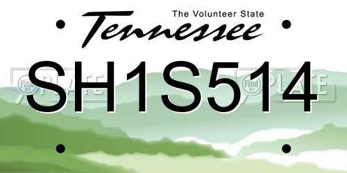 SH1S514 Tennessee License Plate