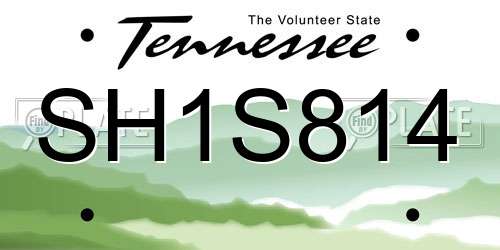 SH1S814 Tennessee License Plate