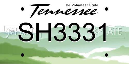 SH3331 Tennessee License Plate