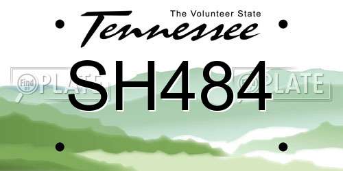 SH484 Tennessee License Plate