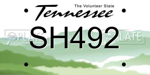 SH492 Tennessee License Plate