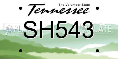 SH543 Tennessee License Plate