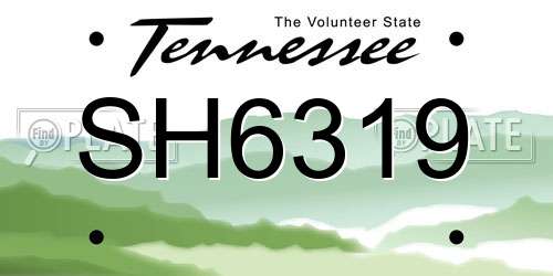 SH6319 Tennessee License Plate