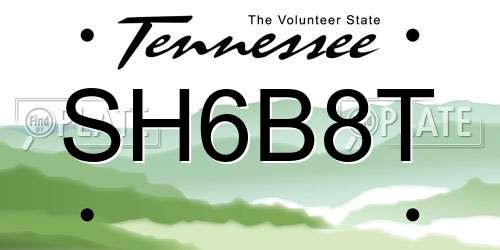 SH6B8T Tennessee License Plate