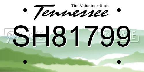SH81799 Tennessee License Plate