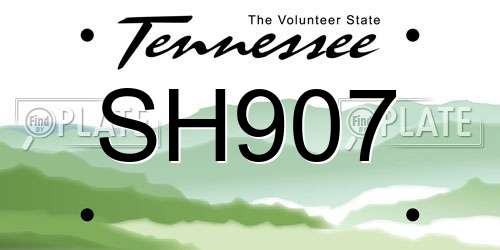 SH907 Tennessee License Plate
