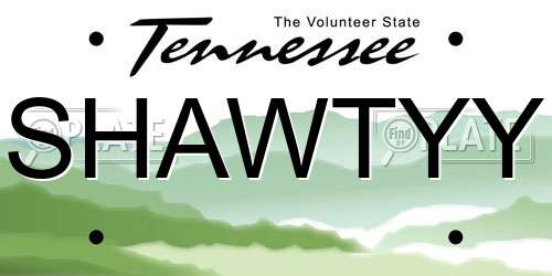 SHAWTYY Tennessee License Plate
