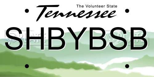 SHBYBSB Tennessee License Plate