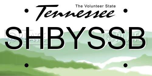 SHBYSSB Tennessee License Plate