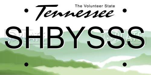 SHBYSSS Tennessee License Plate