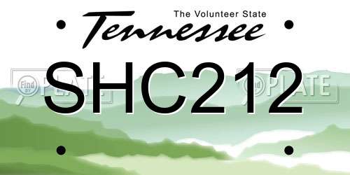 SHC212 Tennessee License Plate