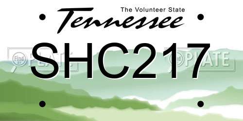 SHC217 Tennessee License Plate