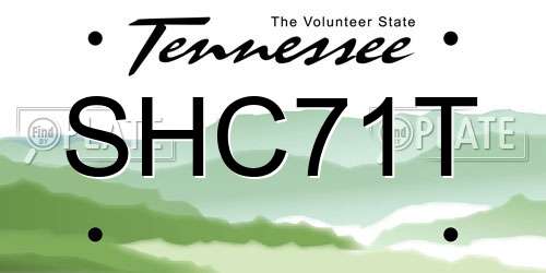SHC71T Tennessee License Plate