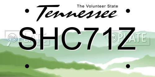 SHC71Z Tennessee License Plate