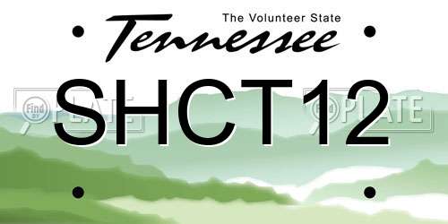SHCT12 Tennessee License Plate