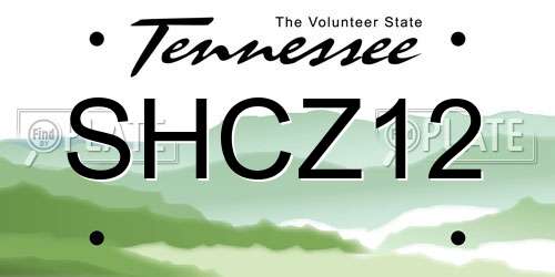 SHCZ12 Tennessee License Plate