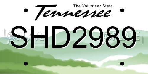 SHD2989 Tennessee License Plate