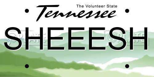 SHEEESH Tennessee License Plate