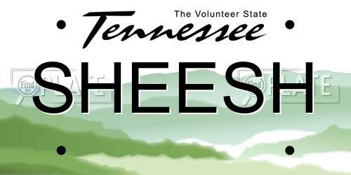 SHEESH Tennessee License Plate