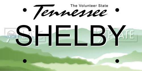 SHELBY Tennessee License Plate
