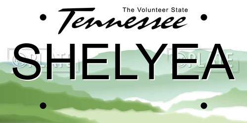 SHELYEA Tennessee License Plate