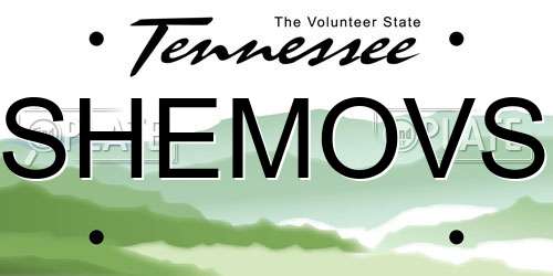SHEMOVS Tennessee License Plate