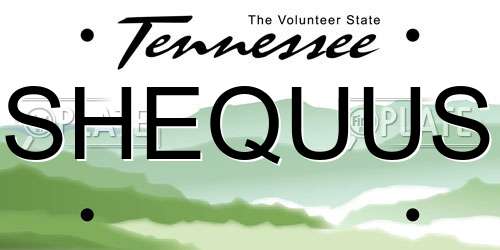 SHEQUUS Tennessee License Plate