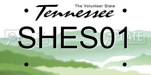 SHES01 Tennessee License Plate