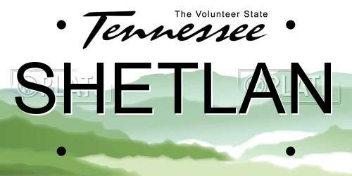 SHETLAN Tennessee License Plate