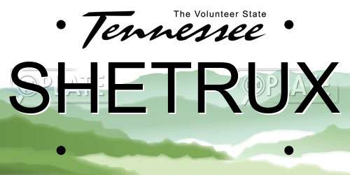 SHETRUX Tennessee License Plate
