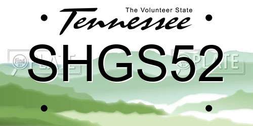 SHGS52 Tennessee License Plate