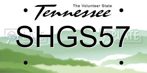 SHGS57 Tennessee License Plate