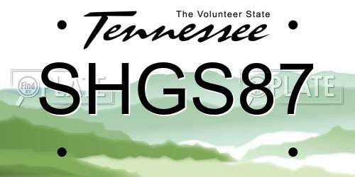 SHGS87 Tennessee License Plate