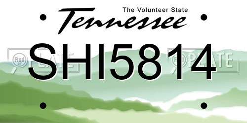 SHI5814 Tennessee License Plate
