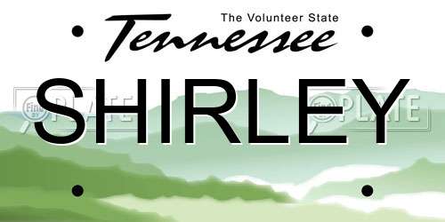 SHIRLEY Tennessee License Plate