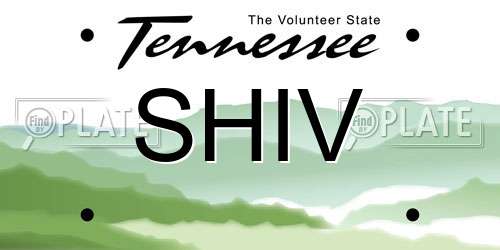 SHIV Tennessee License Plate