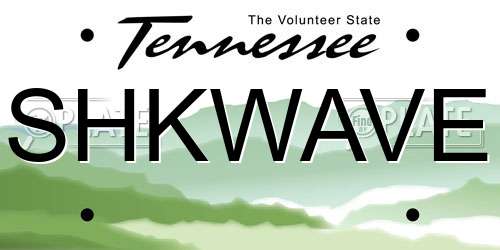 SHKWAVE Tennessee License Plate